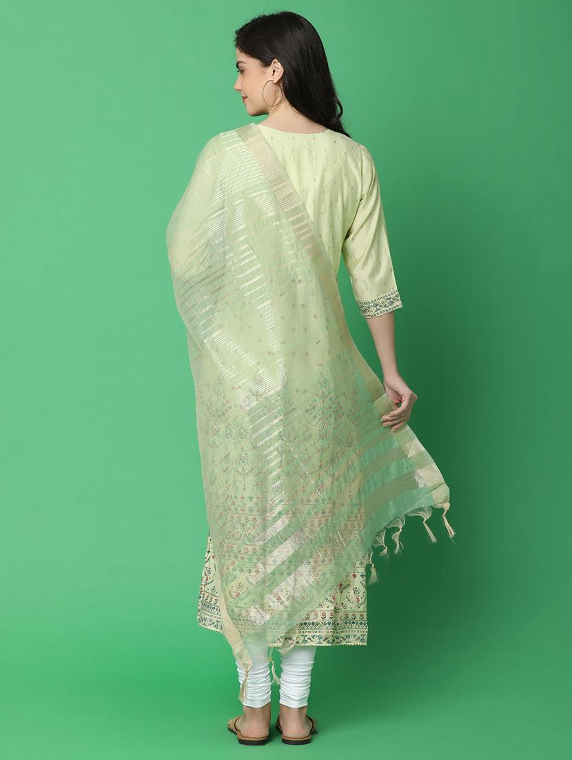 green cotton dupatta - 21128418 - Standard Image - 1