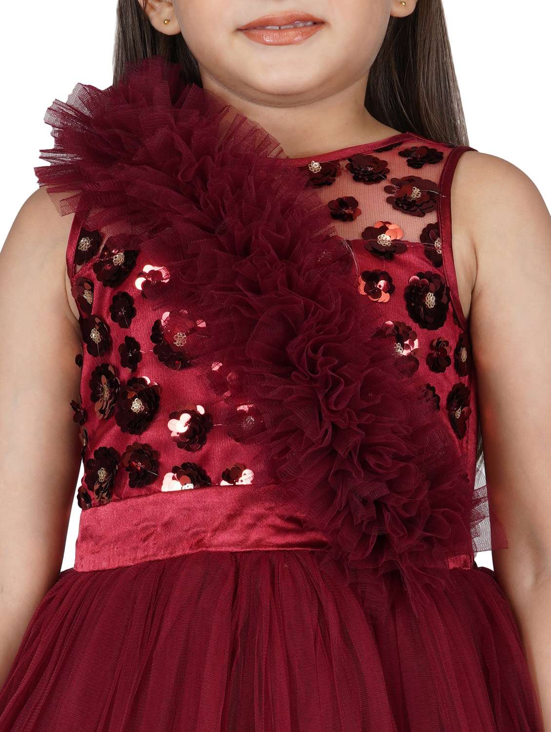 girls round neck net frock - 21128557 -  Standard Image - 4