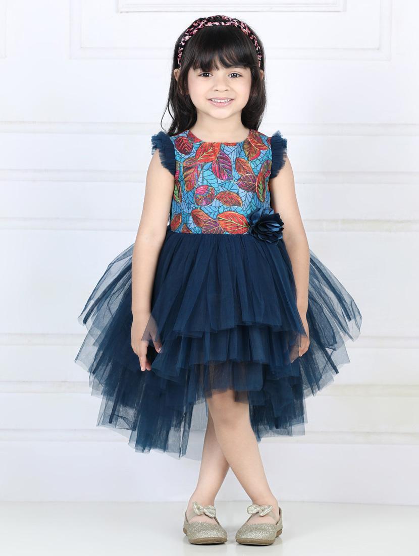 girls round neck net frock - 21128574 -  Standard Image - 1