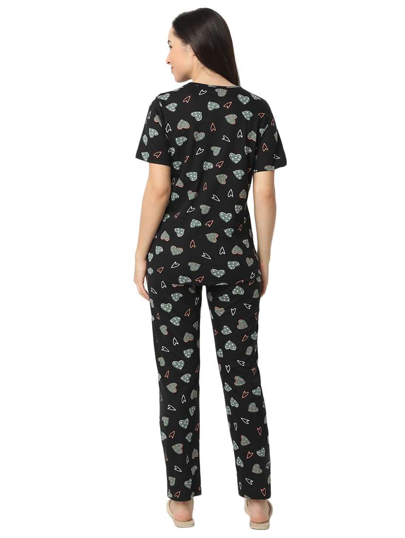 women printed pyjama nightwear set - 21128623 -  Standard Image - 4