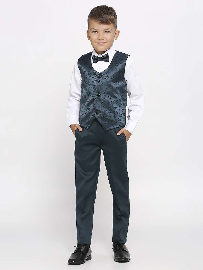 Boys Green Cotton Blend Suit Sets 