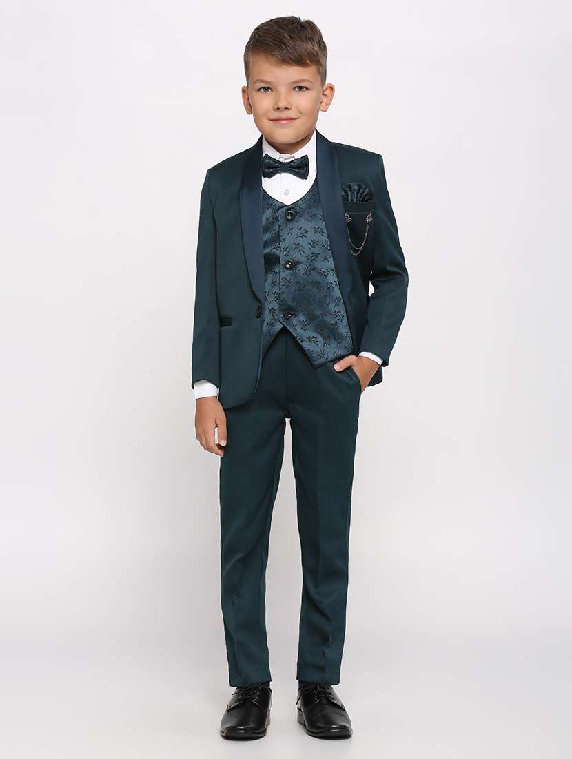 Boys Green Cotton Blend Suit Sets 