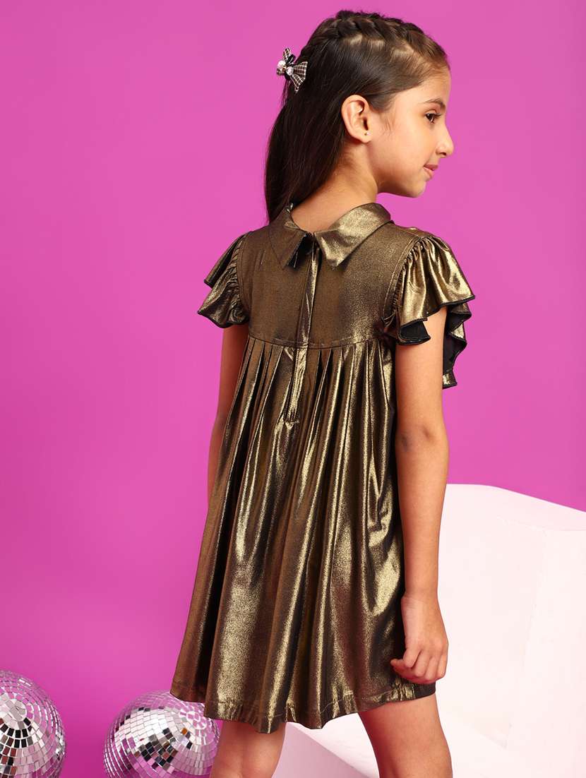 gold solid frock - 21128748 -  Standard Image - 4