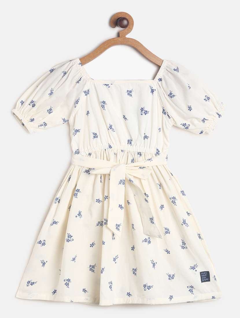 cream printed frock - 21128755 -  Standard Image - 1