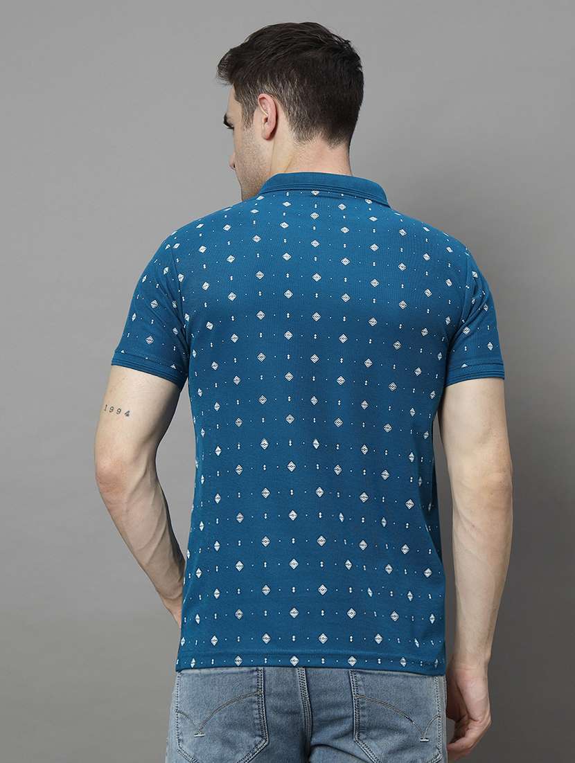 blue polyester all over print tshirt - 21128853 -  Standard Image - 1