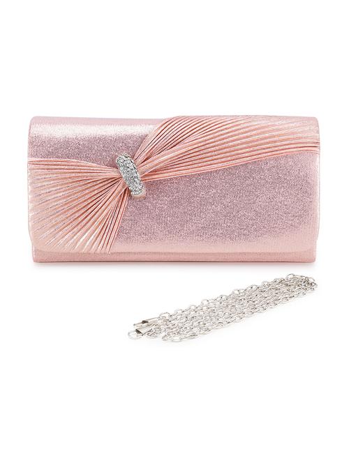 pink leather fold over clutch - 21129956 - Standard Image - 0