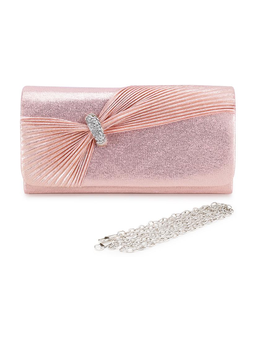 pink leather fold over clutch - 21129956 - Zoom Image - 0