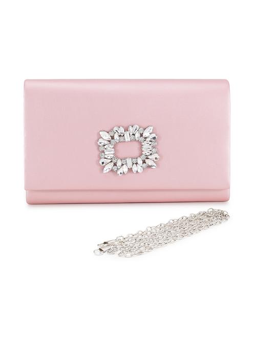pink leather fold over clutch - 21129959 - Standard Image - 0