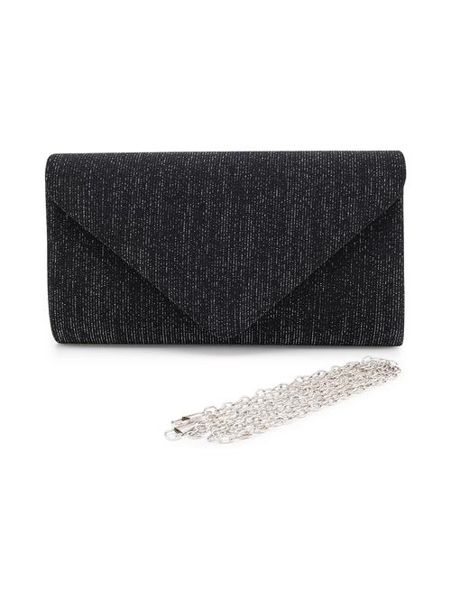 black leather fold over clutch - 21129964 -  Standard Image - 0
