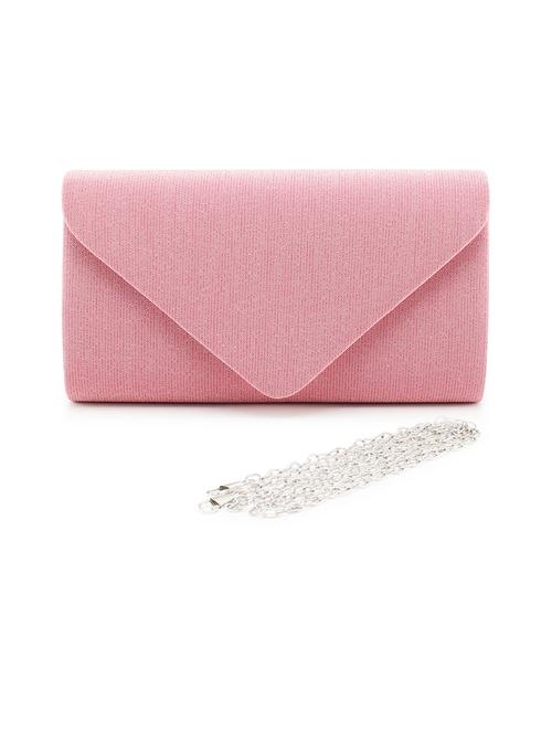 pink leather fold over clutch - 21129965 - Standard Image - 0