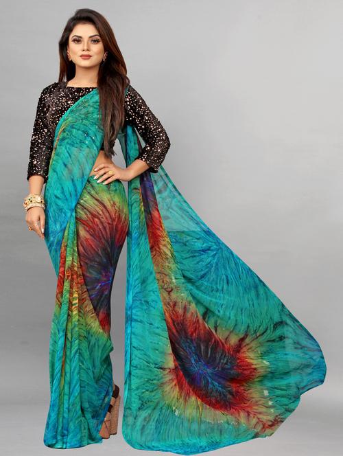 women printed saree with blouse - 21130205 -  Standard Image - 0