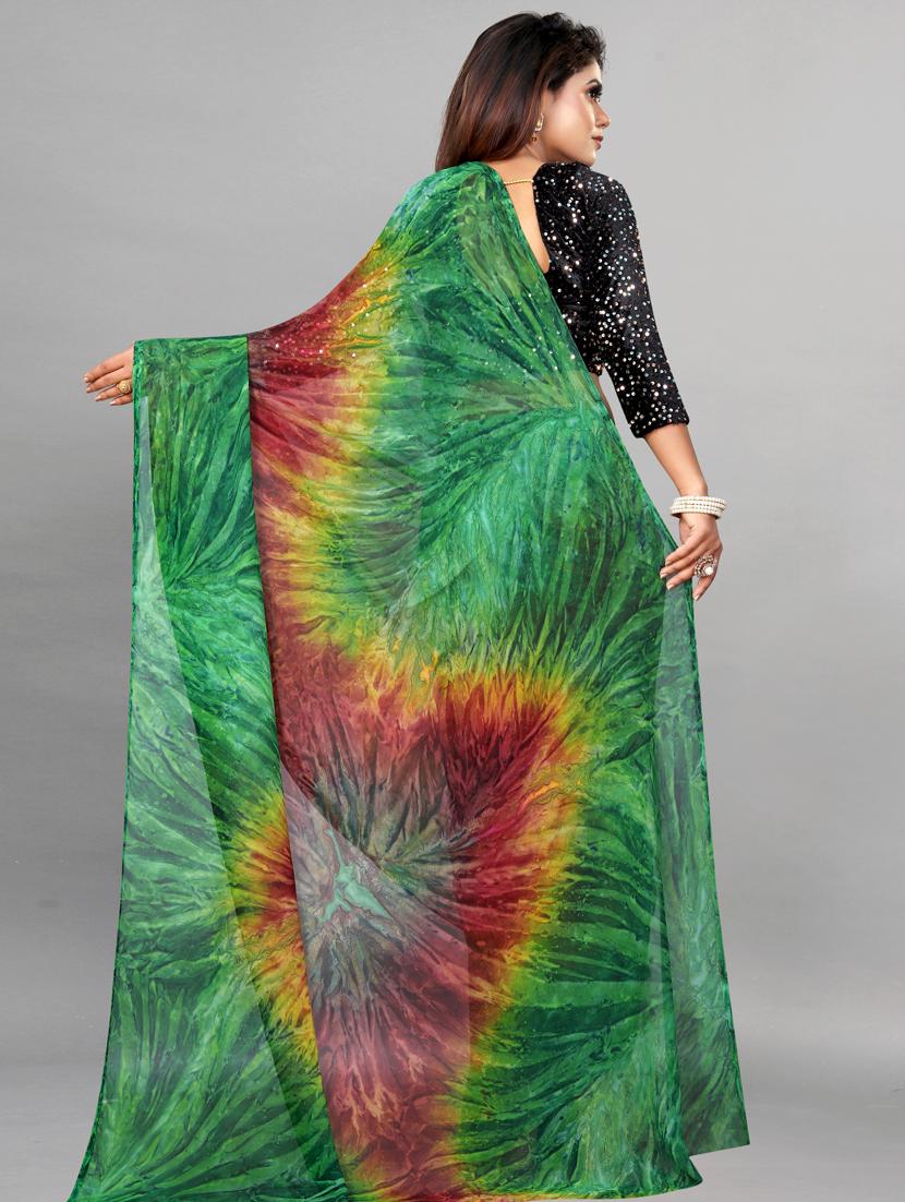 women printed georgette saree with blouse - 21130206 - Standard Image - 1