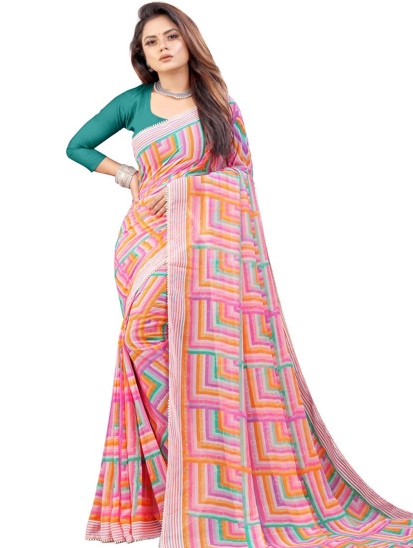 women printed saree with blouse - 21130215 -  Zoom Image - 0