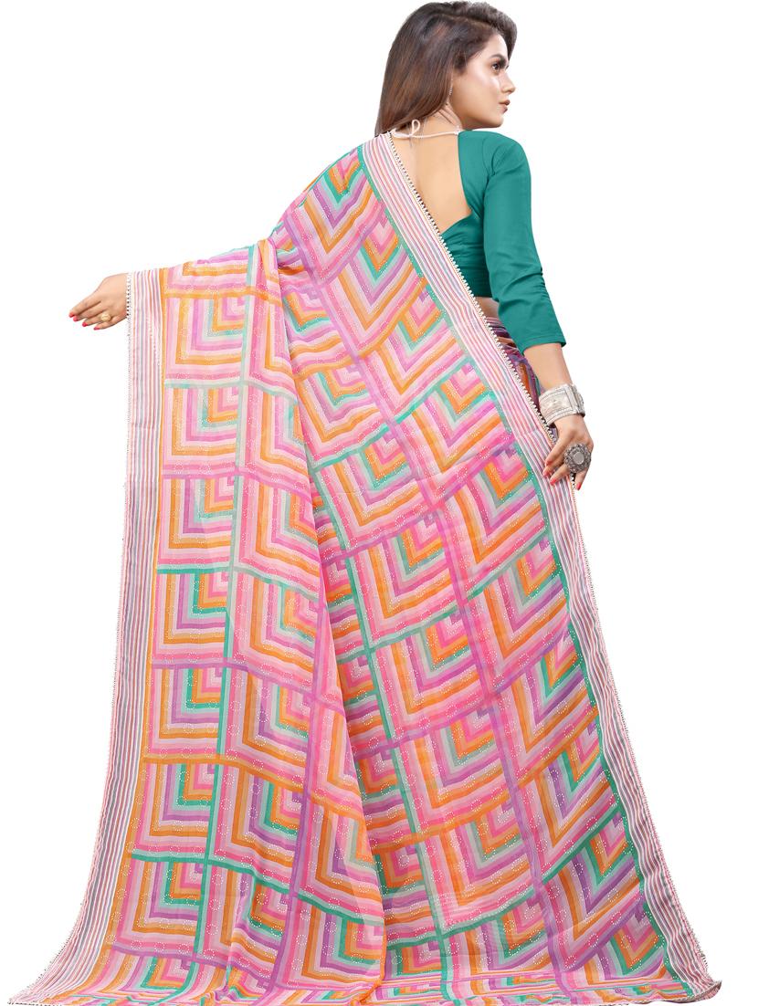 women printed saree with blouse - 21130215 -  Standard Image - 1