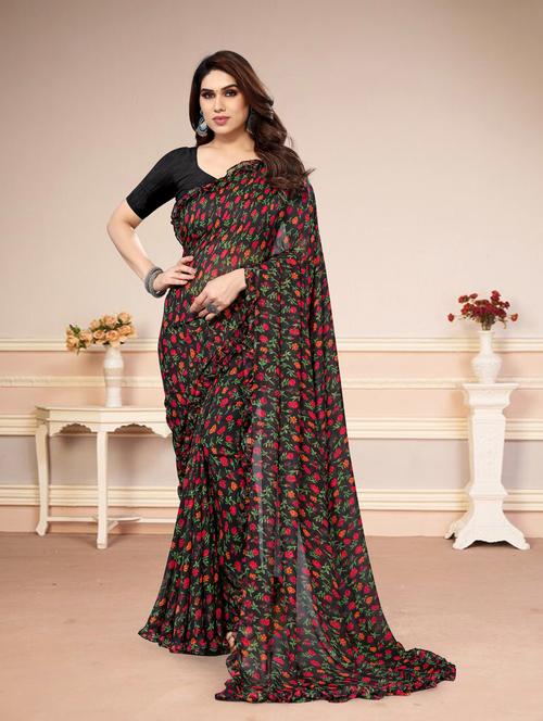 women printed saree with blouse - 21130255 -  Standard Image - 0