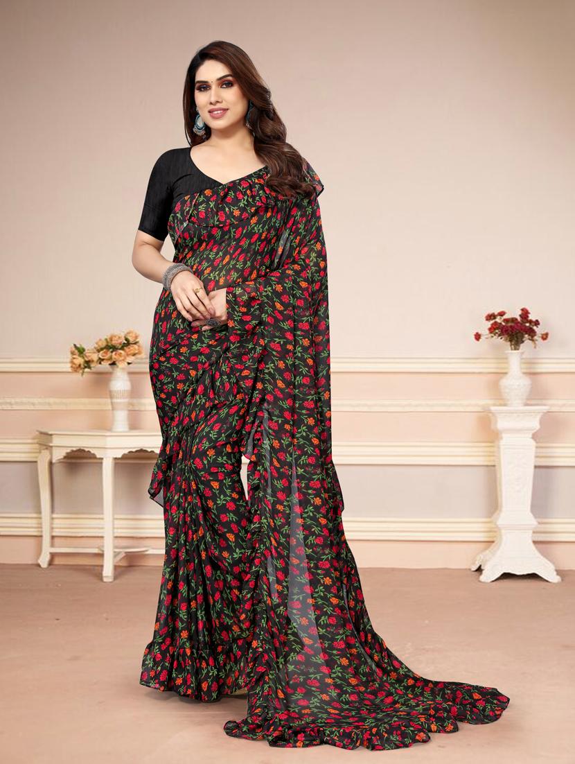 women printed saree with blouse - 21130267 - Zoom Image - 0
