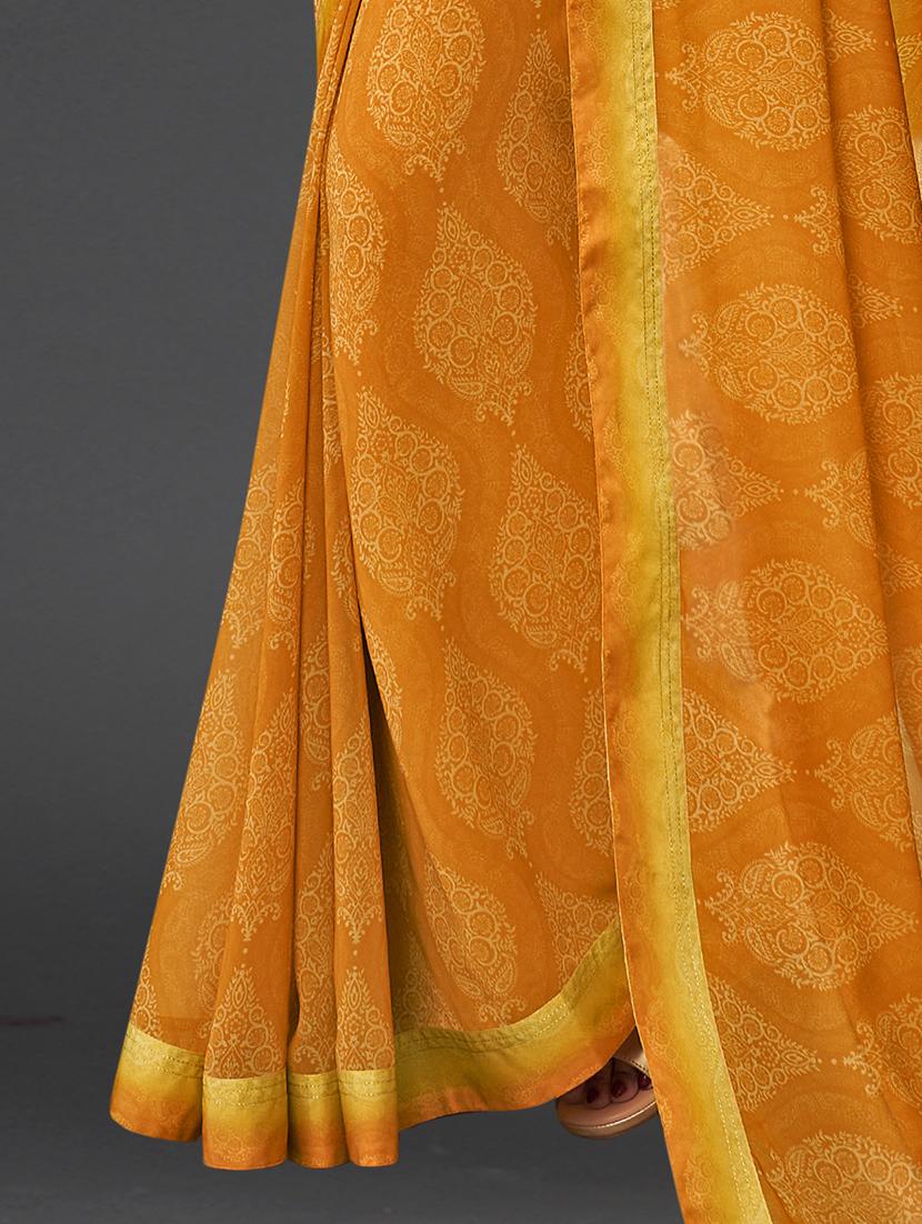 orange georgette printed saree - 21130276 - Standard Image - 1