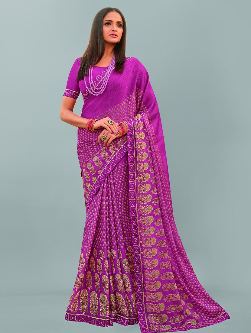 women printed saree with blouse - 21130297 - Zoom Image - 0