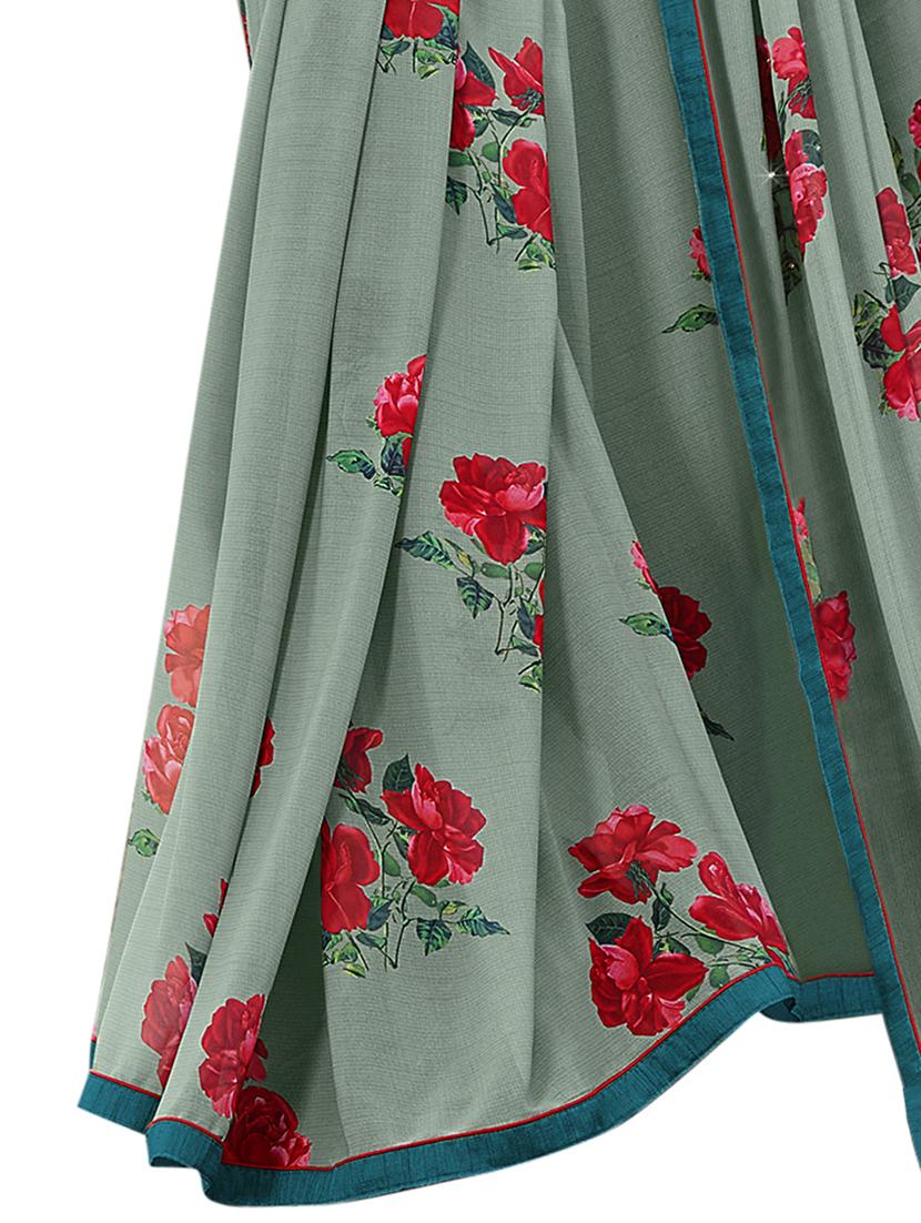 women floral printed georgette saree with blouse - 21130310 - Standard Image - 1