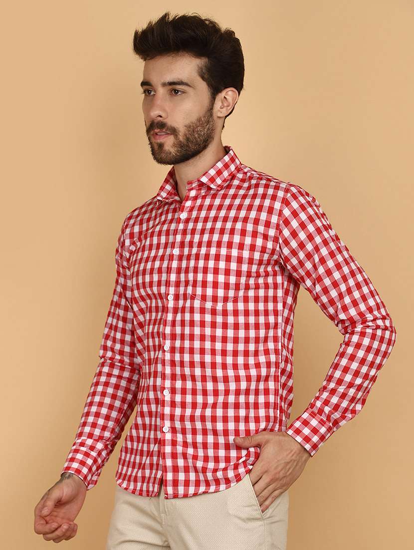 men checkered cotton casual shirt - 21130486 -  Standard Image - 1