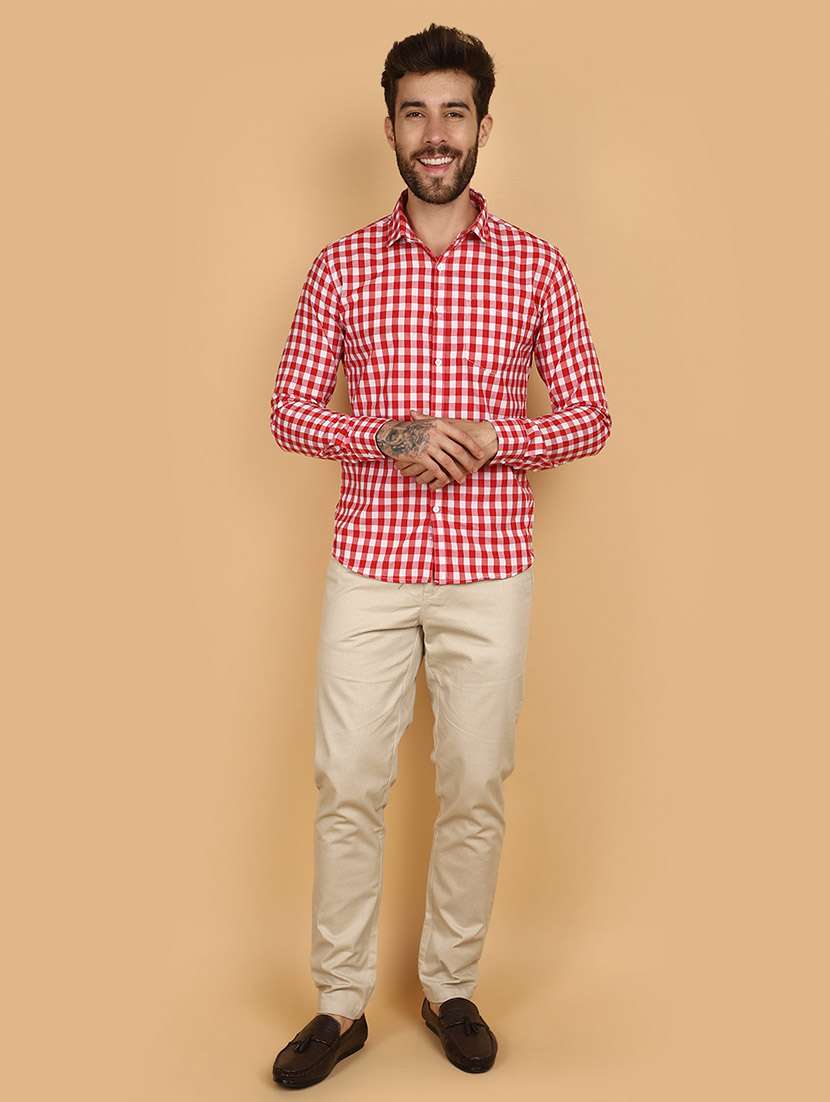 men checkered cotton casual shirt - 21130486 -  Standard Image - 4