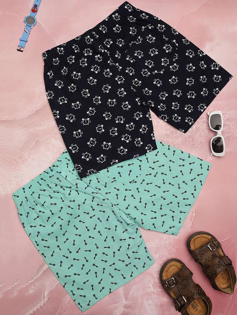 pack of 2 mid rise printed shorts - 21130494 -  Standard Image - 1