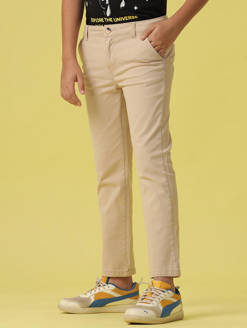 boys beige cotton casual chinos - 21130501 -  Standard Image - 1