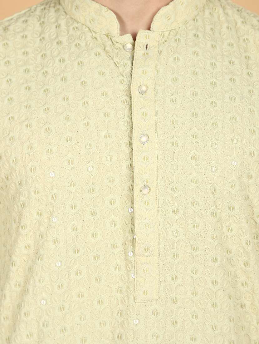 men long sleeve kurta pyjama set - 21130516 -  Standard Image - 6