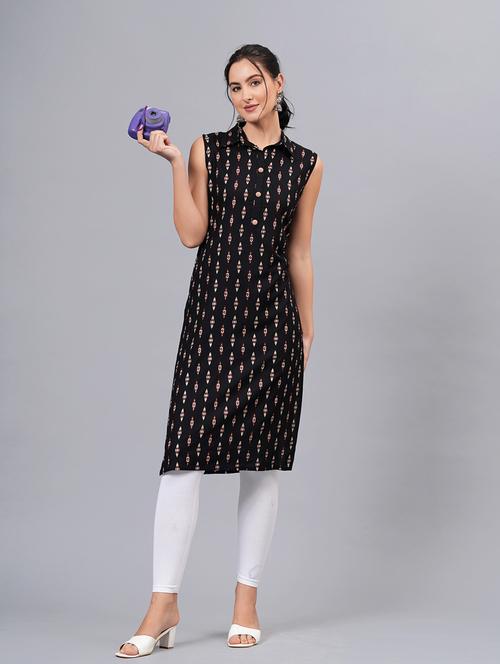 women sleeveless straight kurta - 21130637 -  Standard Image - 0