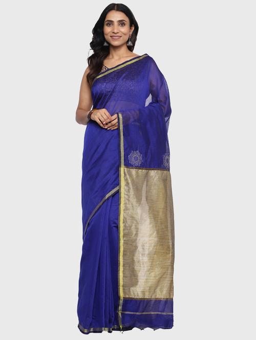women solid plain saree with blouse - 21130673 -  Standard Image - 0