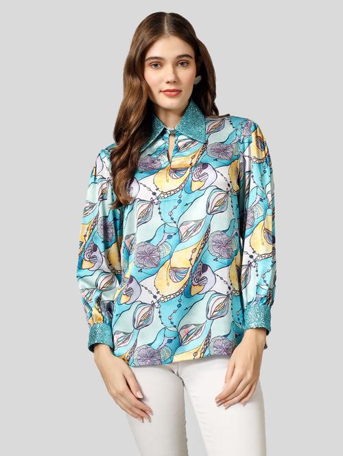 women abstract printed regular top - 21130685 - Standard Image - 0