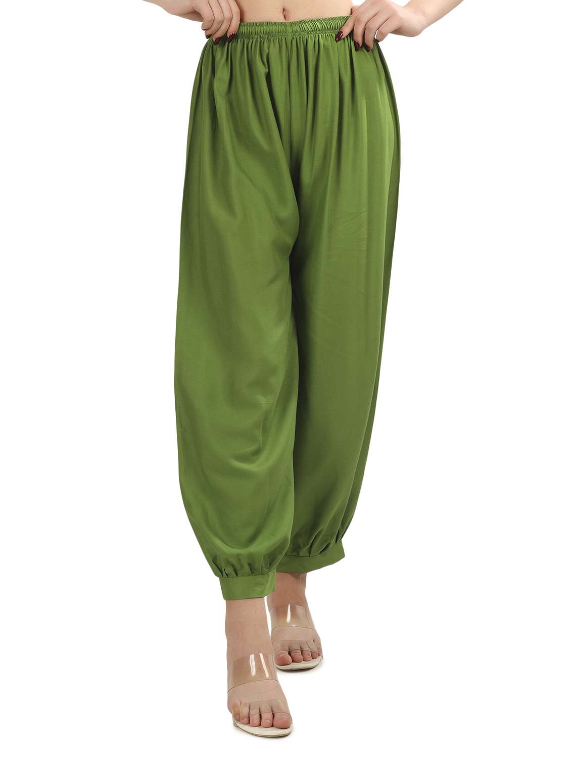 women solid mid rise salwar