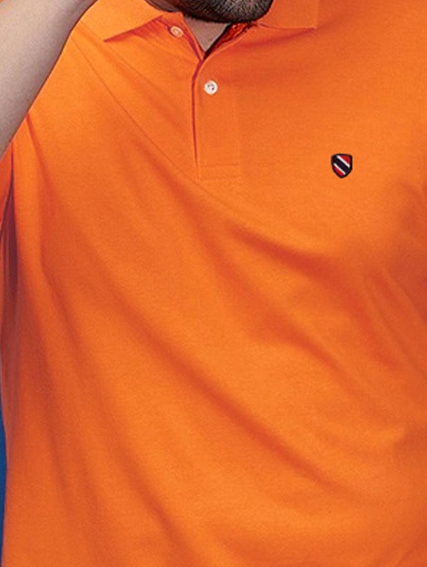 men solid orange plus size polo t-shirt - 21130888 - Standard Image - 4