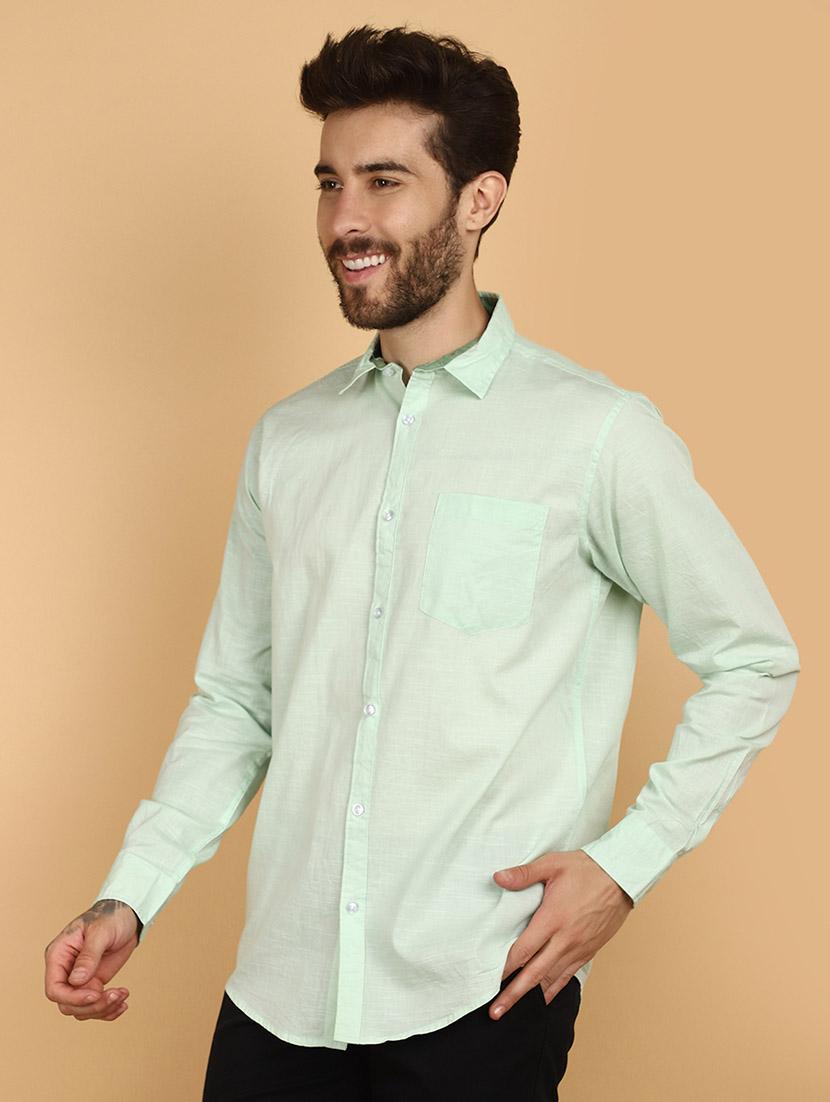 men solid cotton casual shirt - 21130976 -  Standard Image - 1