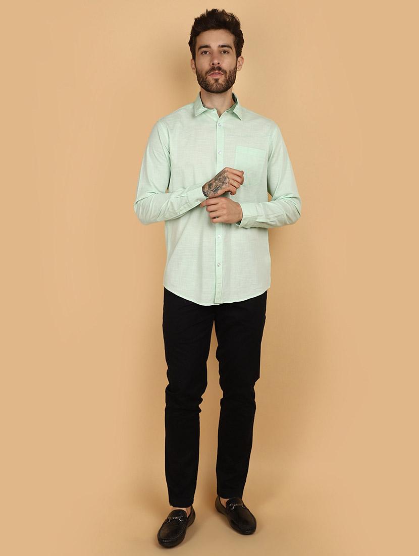 men solid cotton casual shirt - 21130976 - Standard Image - 4