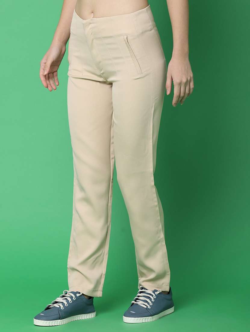 beige polyester trousers - 21130982 -  Standard Image - 1