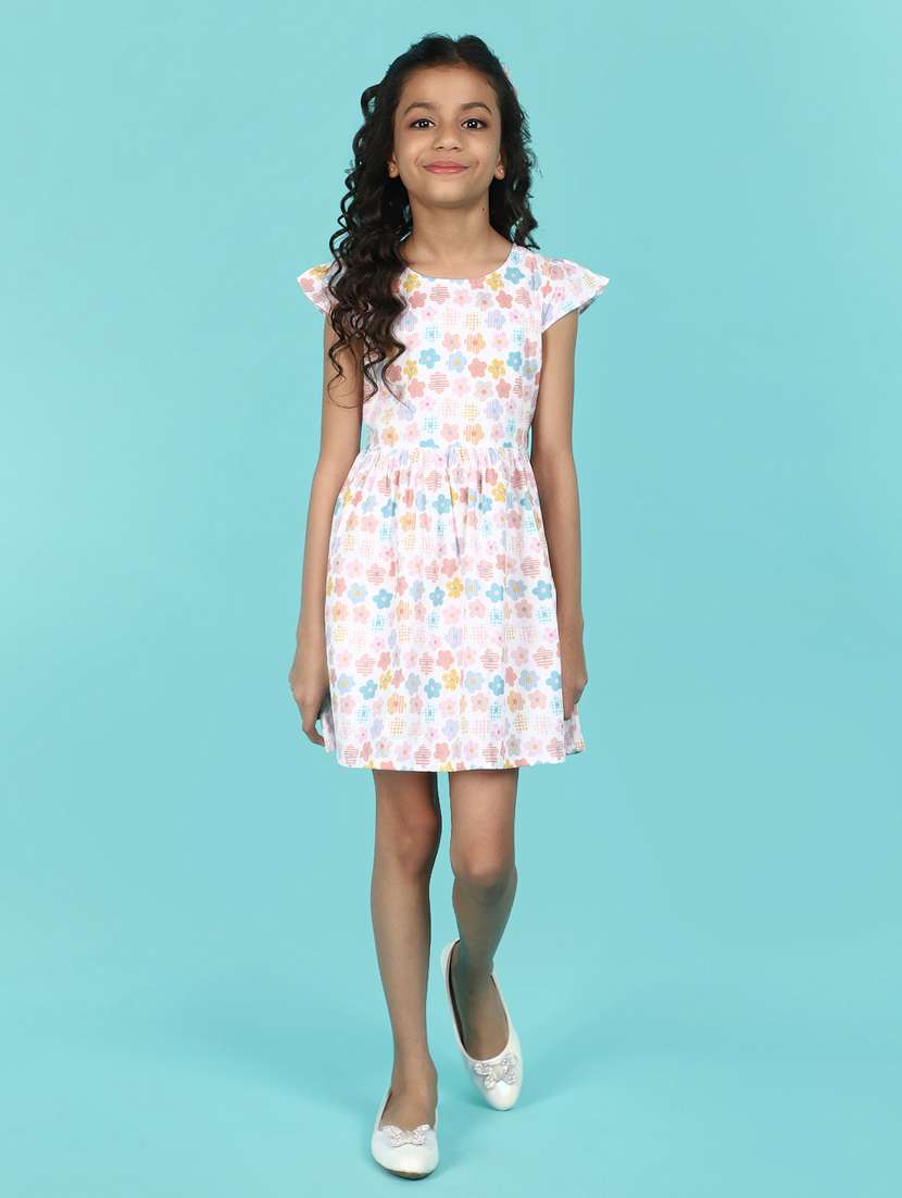 girls floral print a-line frock