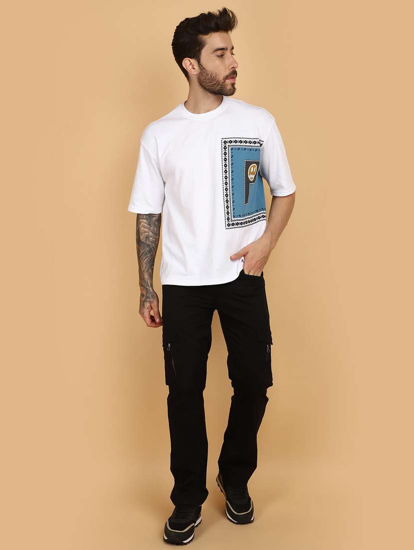 men solid mid rise cargo - 21131007 -  Standard Image - 4