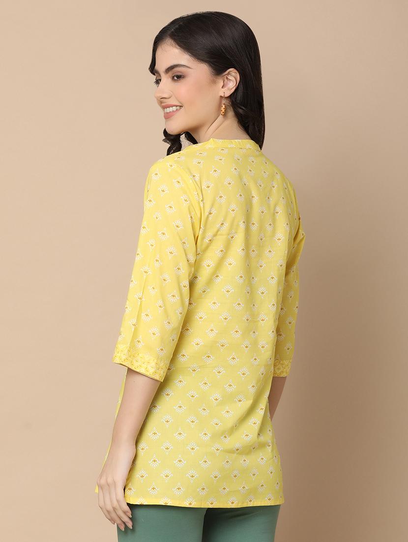 women three quarter sleeve straight kurta - 21131079 -  Standard Image - 1