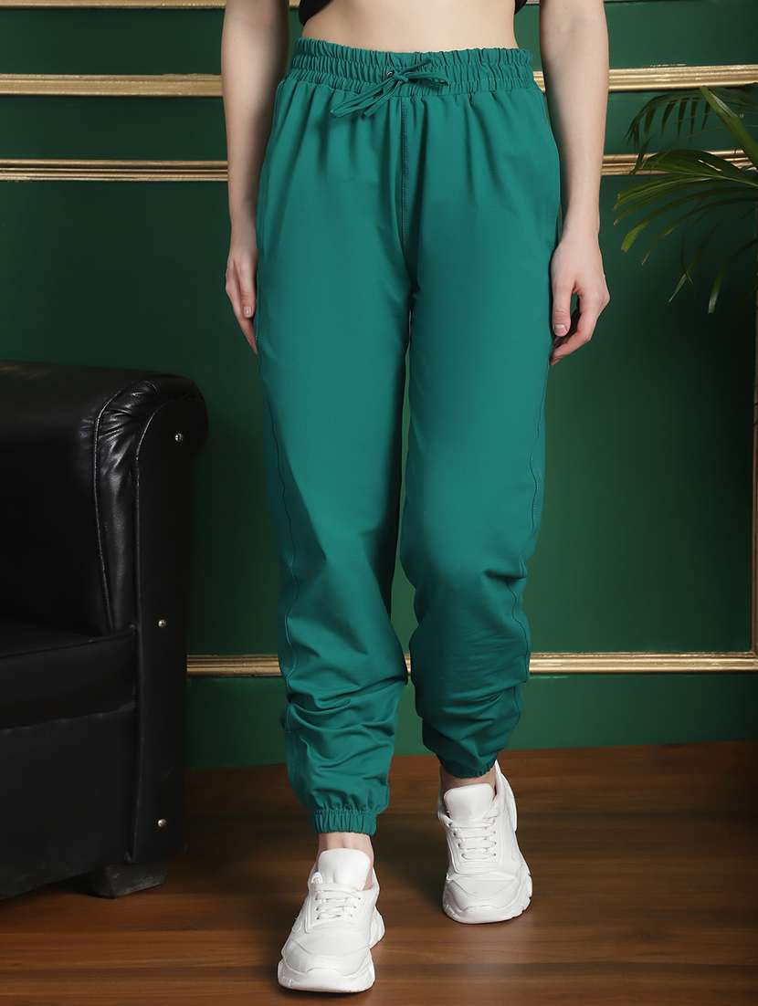 women solid mid rise relaxed fit jogger