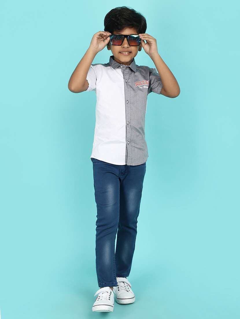 boys grey cotton shirt - 21131205 -  Standard Image - 4