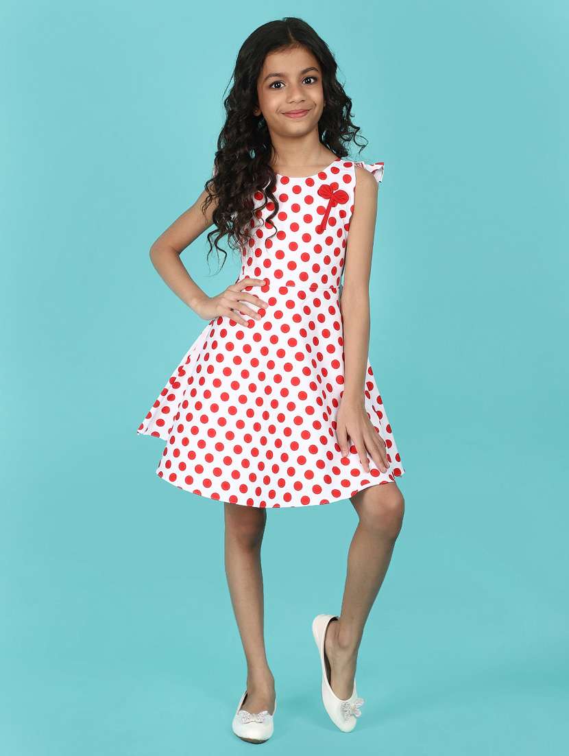 girl polka doted sleeveless frock - 21131229 - Zoom Image - 0