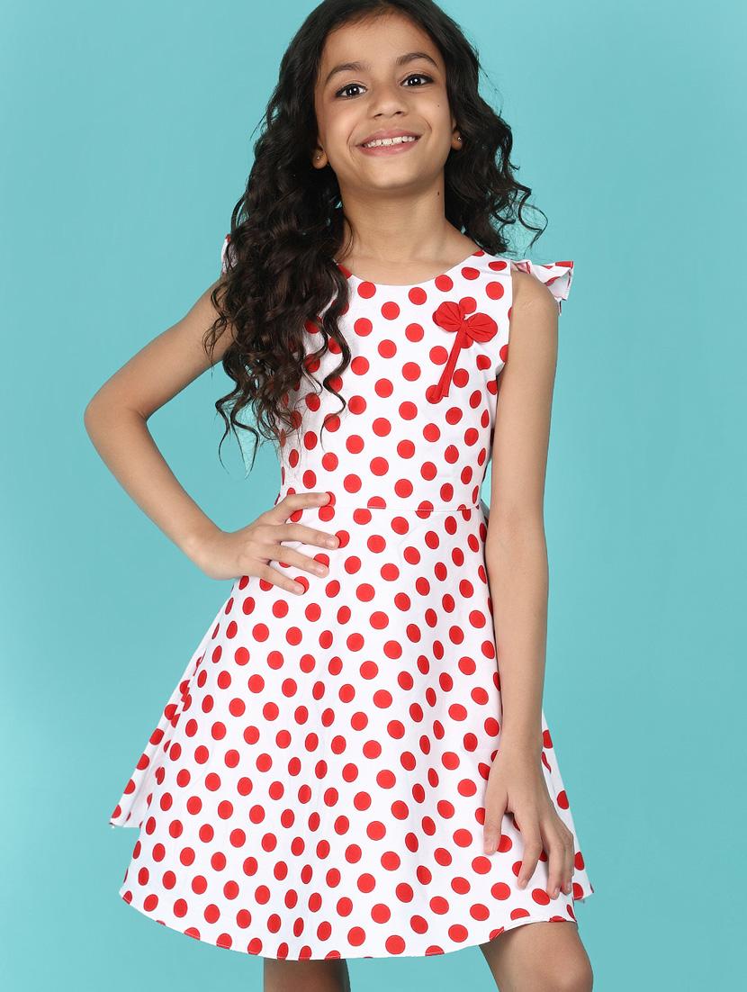 girl polka doted sleeveless frock - 21131229 - Standard Image - 4