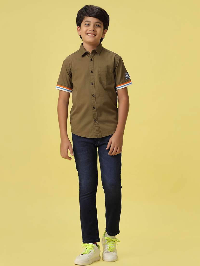 boys green cotton shirt - 21131262 -  Standard Image - 4