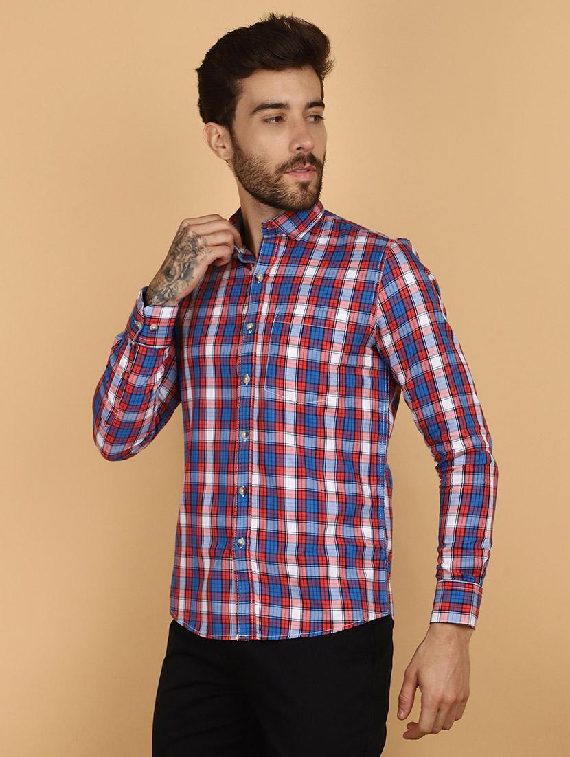 men checkered cotton casual shirt - 21131297 -  Zoom Image - 0