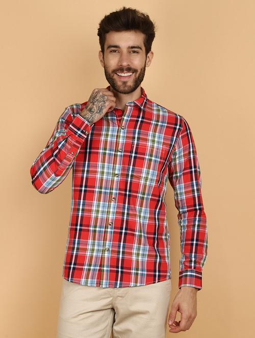men checkered cotton casual shirt - 21131298 -  Standard Image - 0