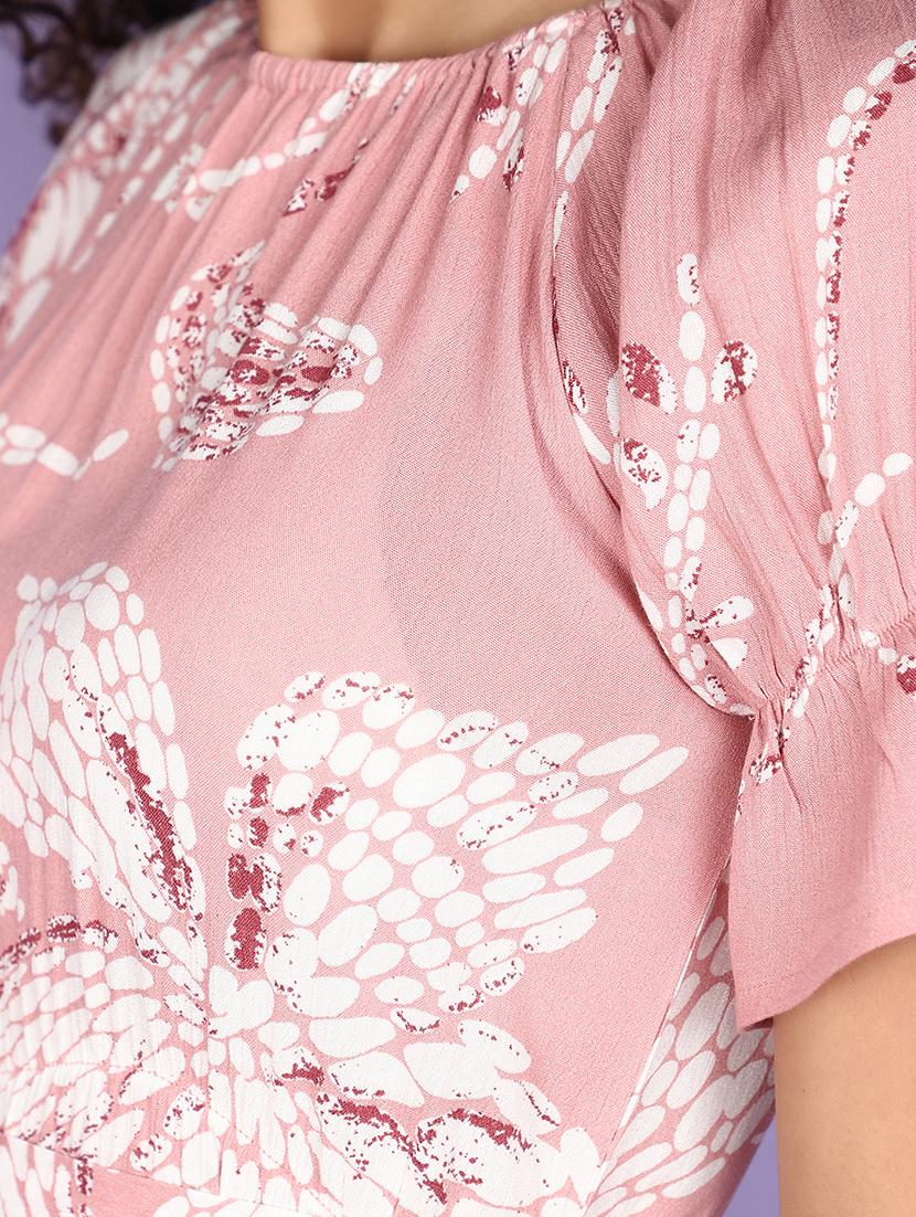 pink rayon a-line dress - 21131317 - Standard Image - 6