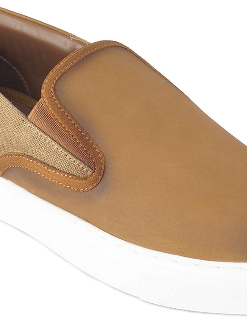rust leather slip on sneakers - 21131435 -  Standard Image - 4