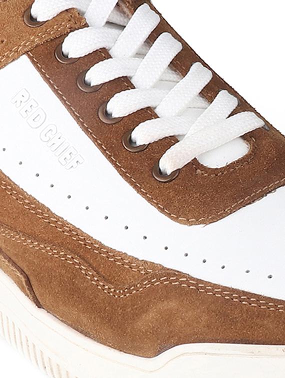 tan leather lace up sneakers - 21131439 - Standard Image - 4