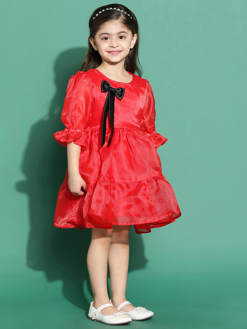red solid frock - 21131441 - Standard Image - 1